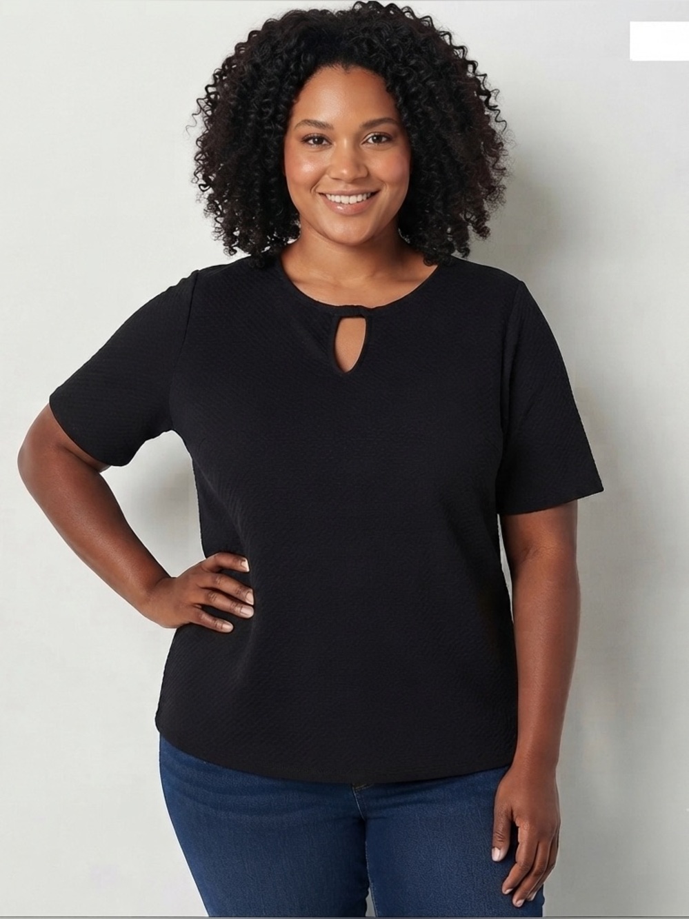 Liz Claiborne Chic Black Keyhole Top Size XXL